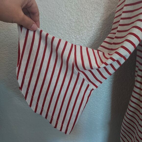 Deletta Red & White Striped Blouse with Bell Sleeves Size S - Picture 7 of 11